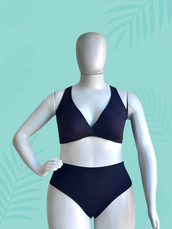 Biquíni Plus Size com amarração trançada e calcinha fio duplo